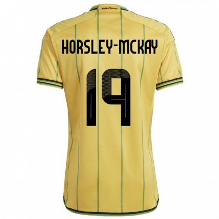 Kandiny Hombre Camiseta Jamaica Kyron Horsley-Mckay #19 Amarillo 1ª Equipación 24-26 La Camisa Chile