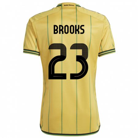 Kandiny Hombre Camiseta Jamaica Liya Brooks #23 Amarillo 1ª Equipación 24-26 La Camisa Chile