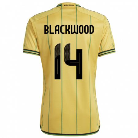 Kandiny Hombre Camiseta Jamaica Deneisha Blackwood #14 Amarillo 1ª Equipación 24-26 La Camisa Chile