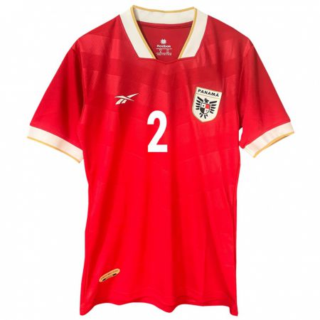 Kandiny Hombre Camiseta Panamá Joseph Jones #2 Rojo 1ª Equipación 24-26 La Camisa Chile