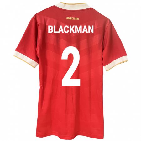 Kandiny Hombre Camiseta Panamá César Blackman #2 Rojo 1ª Equipación 24-26 La Camisa Chile