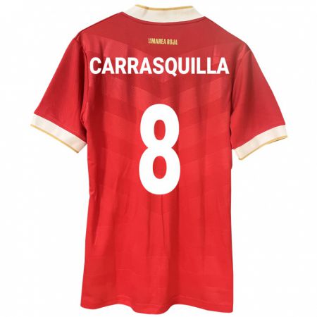 Kandiny Hombre Camiseta Panamá Adalberto Carrasquilla #8 Rojo 1ª Equipación 24-26 La Camisa Chile