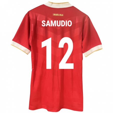 Kandiny Hombre Camiseta Panamá César Samudio #12 Rojo 1ª Equipación 24-26 La Camisa Chile