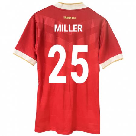 Kandiny Hombre Camiseta Panamá Roderick Miller #25 Rojo 1ª Equipación 24-26 La Camisa Chile