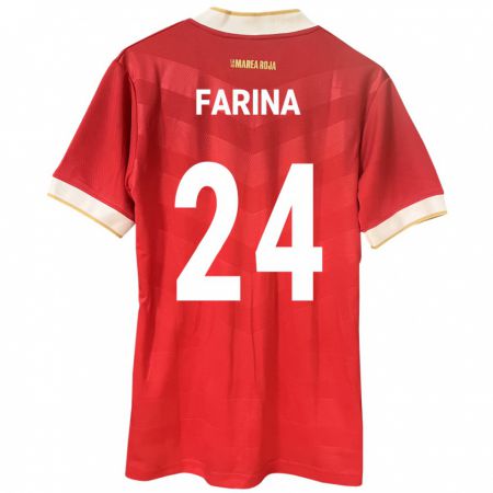 Kandiny Hombre Camiseta Panamá Edgardo Fariña #24 Rojo 1ª Equipación 24-26 La Camisa Chile