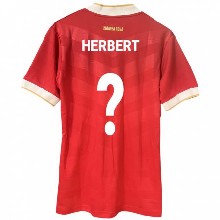 Kandiny Hombre Camiseta Panamá Dilan Herbert #0 Rojo 1ª Equipación 24-26 La Camisa Chile