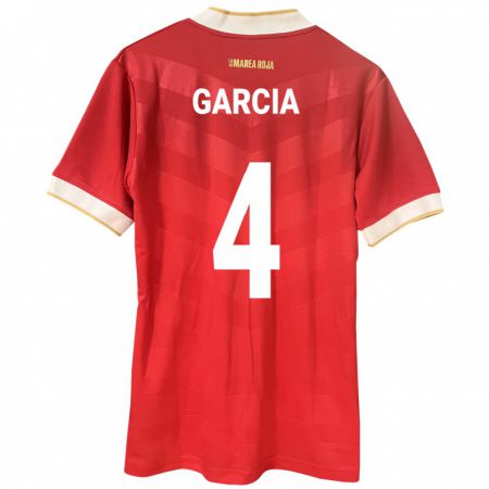 Kandiny Hombre Camiseta Panamá Giancarlos García #4 Rojo 1ª Equipación 24-26 La Camisa Chile
