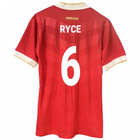 Kandiny Hombre Camiseta Panamá Anel Ryce #6 Rojo 1ª Equipación 24-26 La Camisa Chile