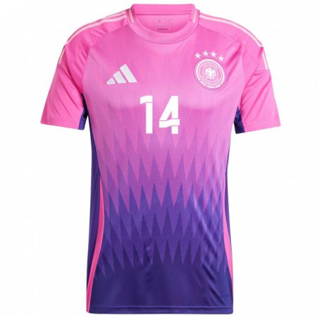 Kandiny Hombre Camiseta Alemania Marcel Wenig #14 Rosado Morado 2ª Equipación 24-26 La Camisa Chile