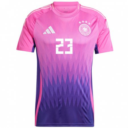 Kandiny Hombre Camiseta Alemania Noah Atubolu #23 Rosado Morado 2ª Equipación 24-26 La Camisa Chile