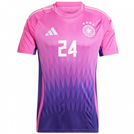 Kandiny Hombre Camiseta Alemania Robin Koch #24 Rosado Morado 2ª Equipación 24-26 La Camisa Chile