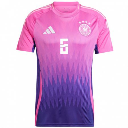 Kandiny Hombre Camiseta Alemania Lena Oberdorf #6 Rosado Morado 2ª Equipación 24-26 La Camisa Chile