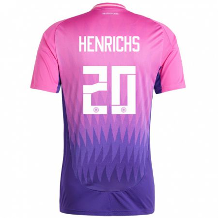 Kandiny Hombre Camiseta Alemania Benjamin Henrichs #20 Rosado Morado 2ª Equipación 24-26 La Camisa Chile