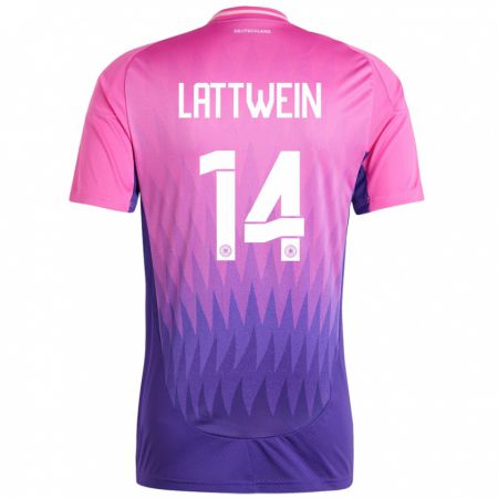 Kandiny Hombre Camiseta Alemania Lena Lattwein #14 Rosado Morado 2ª Equipación 24-26 La Camisa Chile