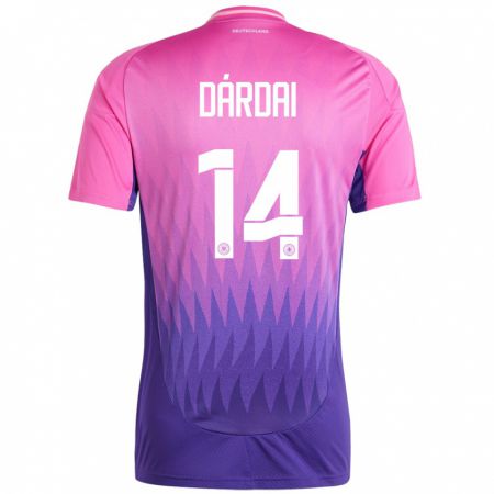Kandiny Hombre Camiseta Alemania Marton Dardai #14 Rosado Morado 2ª Equipación 24-26 La Camisa Chile