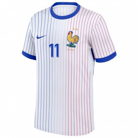 Kandiny Hombre Camiseta Francia Ousmane Dembele #11 Blanco 2ª Equipación 24-26 La Camisa Chile