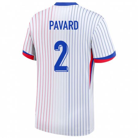 Kandiny Hombre Camiseta Francia Benjamin Pavard #2 Blanco 2ª Equipación 24-26 La Camisa Chile
