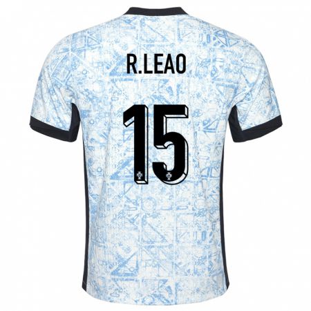 Kandiny Hombre Camiseta Portugal Rafael Leao #17 Crema Azul 2ª Equipación 24-26 La Camisa Chile