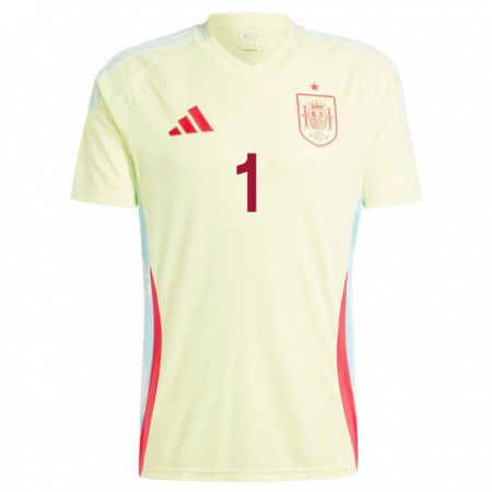 Kandiny Hombre Camiseta España Robert Sanchez #1 Amarillo 2ª Equipación 24-26 La Camisa Chile
