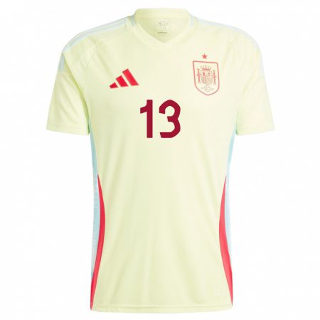Kandiny Hombre Camiseta España Cesar Fernandez #13 Amarillo 2ª Equipación 24-26 La Camisa Chile