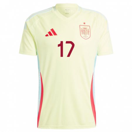 Kandiny Hombre Camiseta España Marcos Alonso #17 Amarillo 2ª Equipación 24-26 La Camisa Chile
