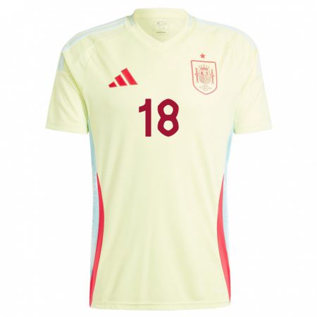 Kandiny Hombre Camiseta España Rodrigo Mendoza #18 Amarillo 2ª Equipación 24-26 La Camisa Chile