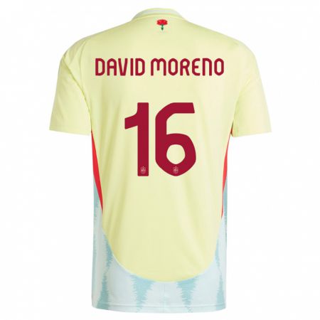 Kandiny Hombre Camiseta España Antonio David Moreno #16 Amarillo 2ª Equipación 24-26 La Camisa Chile