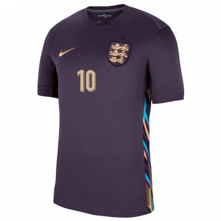 Kandiny Hombre Camiseta Inglaterra Jude Bellingham #10 Pasa Oscura 2ª Equipación 24-26 La Camisa Chile