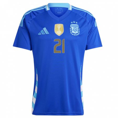 Kandiny Hombre Camiseta Argentina Erica Lonigro #21 Azul 2ª Equipación 24-26 La Camisa Chile