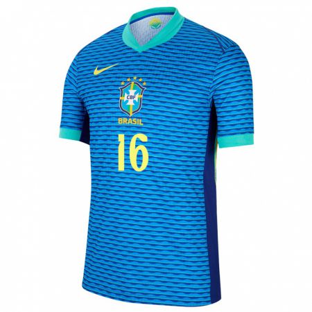 Kandiny Hombre Camiseta Brasil Patryck #16 Azul 2ª Equipación 24-26 La Camisa Chile