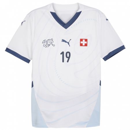 Kandiny Hombre Camiseta Suiza Mario Gavranovic #19 Blanco 2ª Equipación 24-26 La Camisa Chile