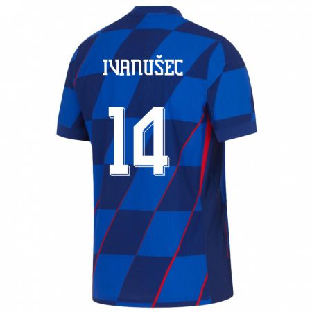 Kandiny Hombre Camiseta Croacia Luka Ivanusec #18 Azul 2ª Equipación 24-26 La Camisa Chile