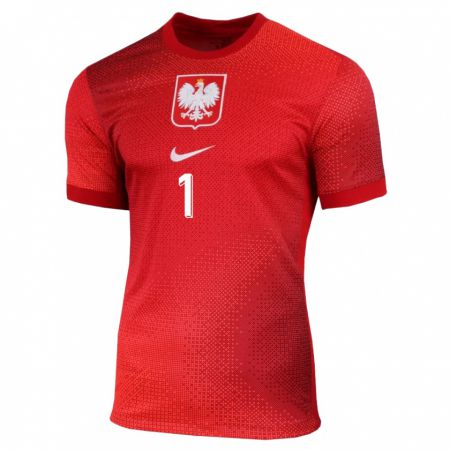 Kandiny Hombre Camiseta Polonia Katarzyna Kiedrzynek #1 Rojo 2ª Equipación 24-26 La Camisa Chile