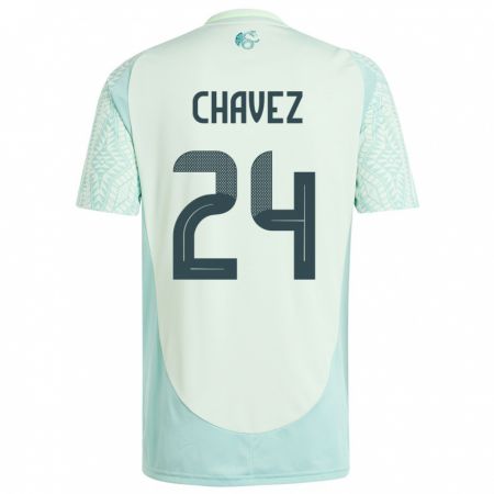 Kandiny Hombre Camiseta México Luis Chavez #24 Lino Verde 2ª Equipación 24-26 La Camisa Chile