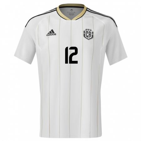 Kandiny Hombre Camiseta Costa Rica Shawn Johnson #12 Blanco 2ª Equipación 24-26 La Camisa Chile