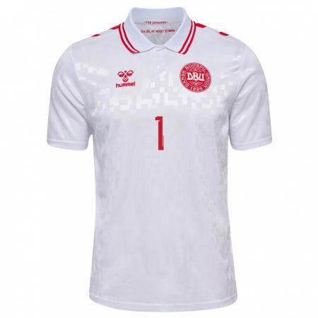 Kandiny Hombre Camiseta Dinamarca Laura Worsoe #1 Blanco 2ª Equipación 24-26 La Camisa Chile