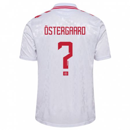 Kandiny Hombre Camiseta Dinamarca Christian Östergaard #0 Blanco 2ª Equipación 24-26 La Camisa Chile