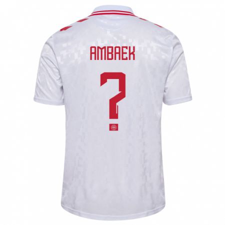 Kandiny Hombre Camiseta Dinamarca Jacob Ambaek #0 Blanco 2ª Equipación 24-26 La Camisa Chile