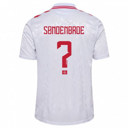 Kandiny Hombre Camiseta Dinamarca Andreas Søndenbroe #0 Blanco 2ª Equipación 24-26 La Camisa Chile