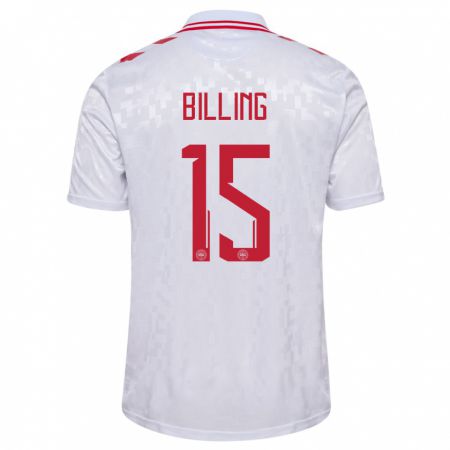 Kandiny Hombre Camiseta Dinamarca Philip Billing #15 Blanco 2ª Equipación 24-26 La Camisa Chile