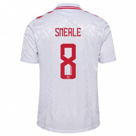 Kandiny Hombre Camiseta Dinamarca Emma Snerle #8 Blanco 2ª Equipación 24-26 La Camisa Chile
