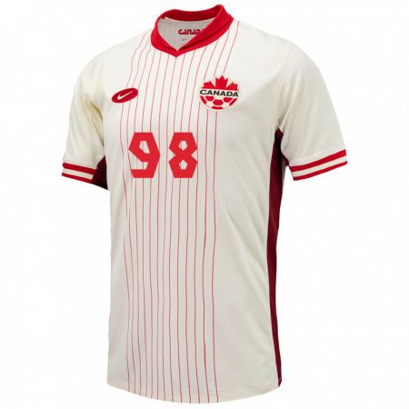 Kandiny Hombre Camiseta Canadá Olivia Smith #98 Blanco 2ª Equipación 24-26 La Camisa Chile