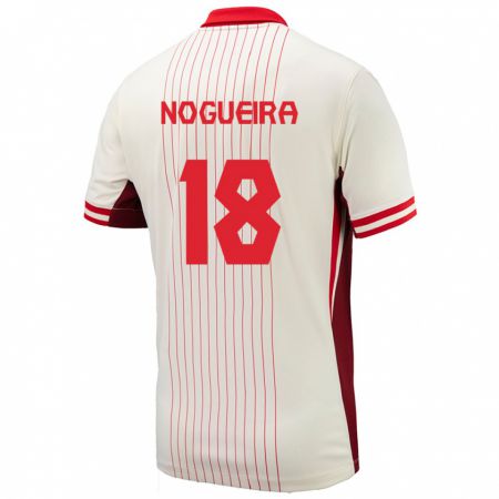 Kandiny Hombre Camiseta Canadá Matthew Nogueira #18 Blanco 2ª Equipación 24-26 La Camisa Chile