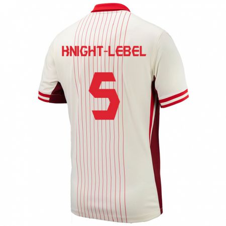 Kandiny Hombre Camiseta Canadá Jamie Knight-Lebel #5 Blanco 2ª Equipación 24-26 La Camisa Chile