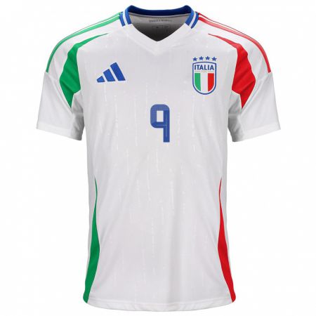 Kandiny Hombre Camiseta Italia Carolina Morace #9 Blanco 2ª Equipación 24-26 La Camisa Chile