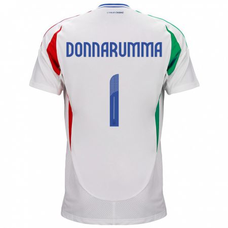 Kandiny Hombre Camiseta Italia Gianluigi Donnarumma #1 Blanco 2ª Equipación 24-26 La Camisa Chile