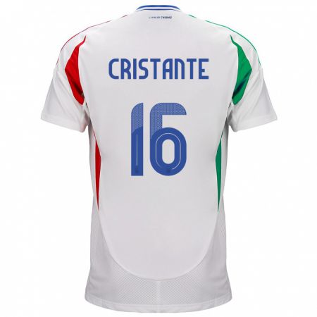 Kandiny Hombre Camiseta Italia Bryan Cristante #16 Blanco 2ª Equipación 24-26 La Camisa Chile