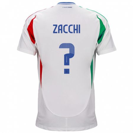 Kandiny Hombre Camiseta Italia Gioele Zacchi #0 Blanco 2ª Equipación 24-26 La Camisa Chile