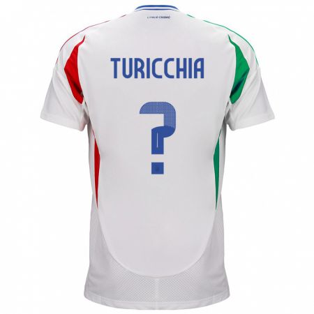 Kandiny Hombre Camiseta Italia Riccardo Turicchia #0 Blanco 2ª Equipación 24-26 La Camisa Chile