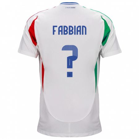 Kandiny Hombre Camiseta Italia Giovanni Fabbian #0 Blanco 2ª Equipación 24-26 La Camisa Chile